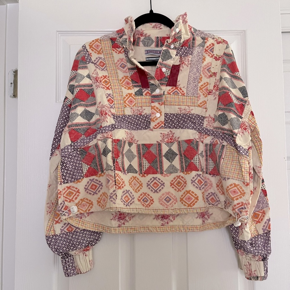Trendy Kimchi Blue quilted quarter pull over